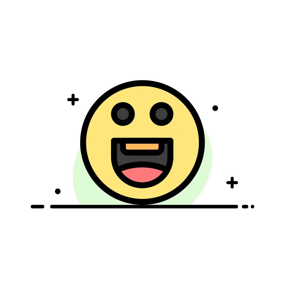 Emojis Happy Motivation  Business Flat Line Filled Icon Vector Banner Template