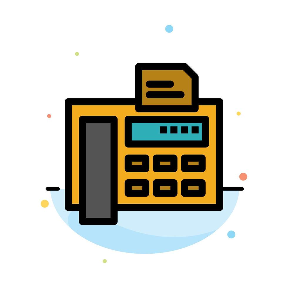 Fax Phone Typewriter Fax Machine Abstract Flat Color Icon Template vector
