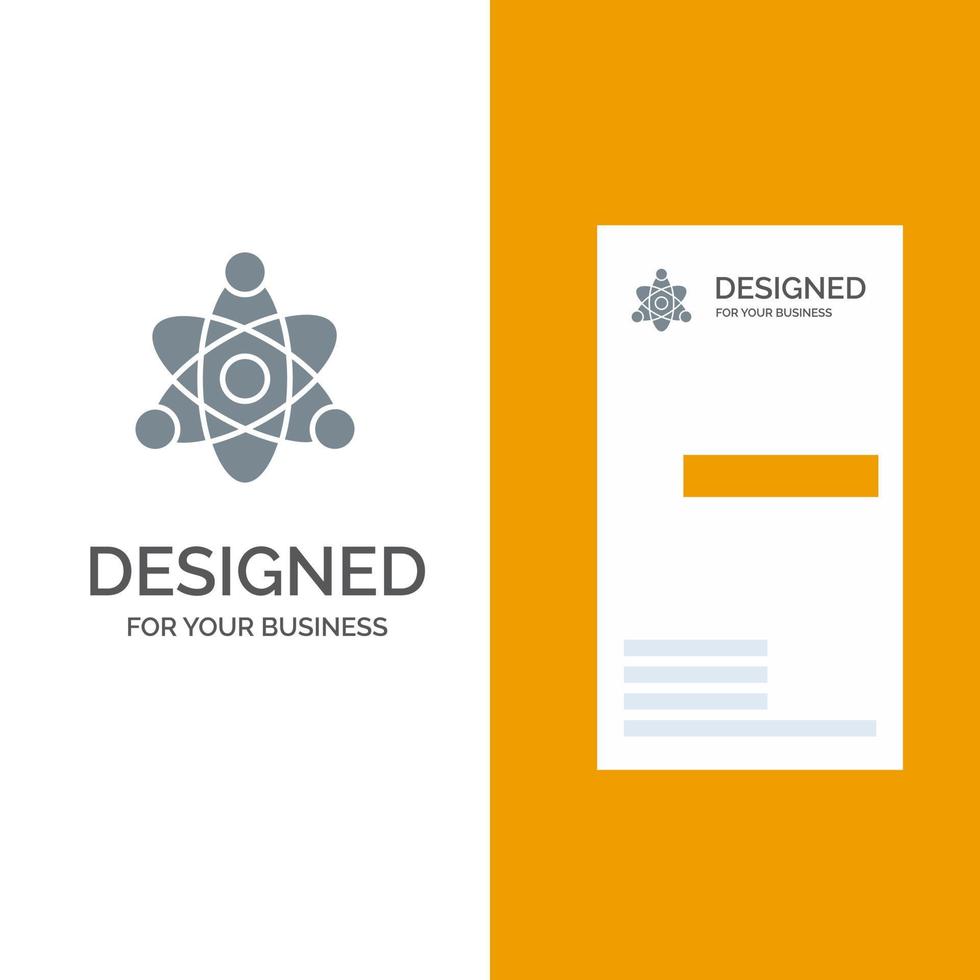 atom educate educación diseño de logotipo gris y plantilla de tarjeta de visita vector