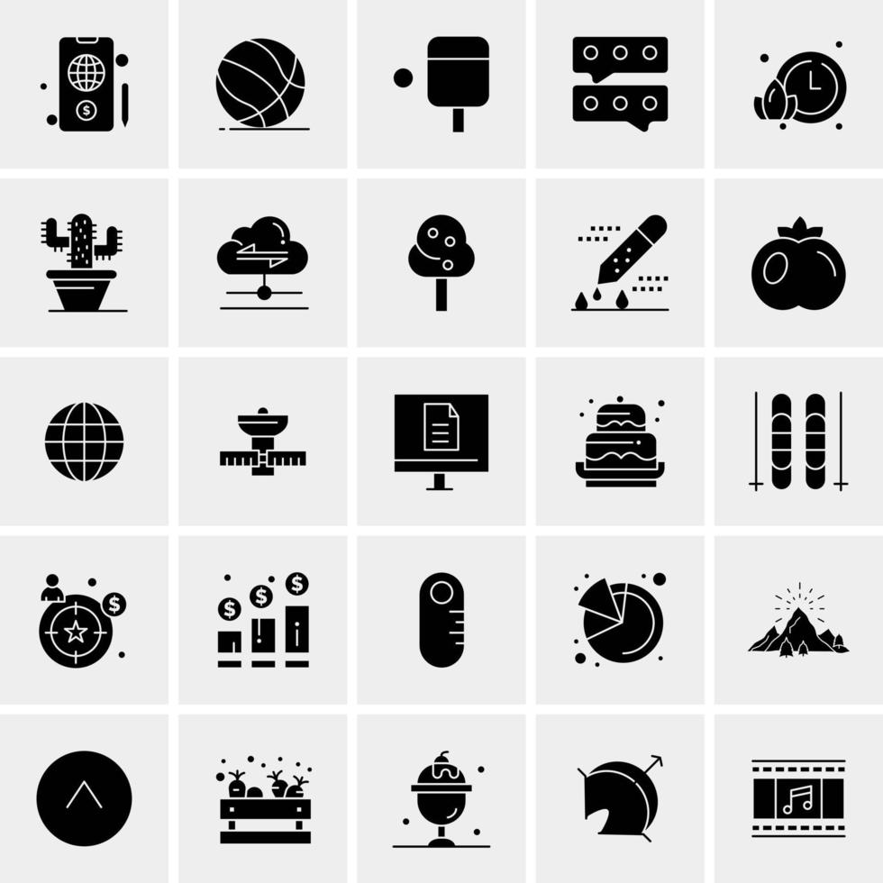 25 iconos de negocios universales vector ilustración de icono creativo para usar en proyectos relacionados con la web y dispositivos móviles