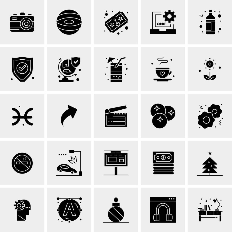 25 iconos de negocios universales vector ilustración de icono creativo para usar en proyectos relacionados con la web y dispositivos móviles