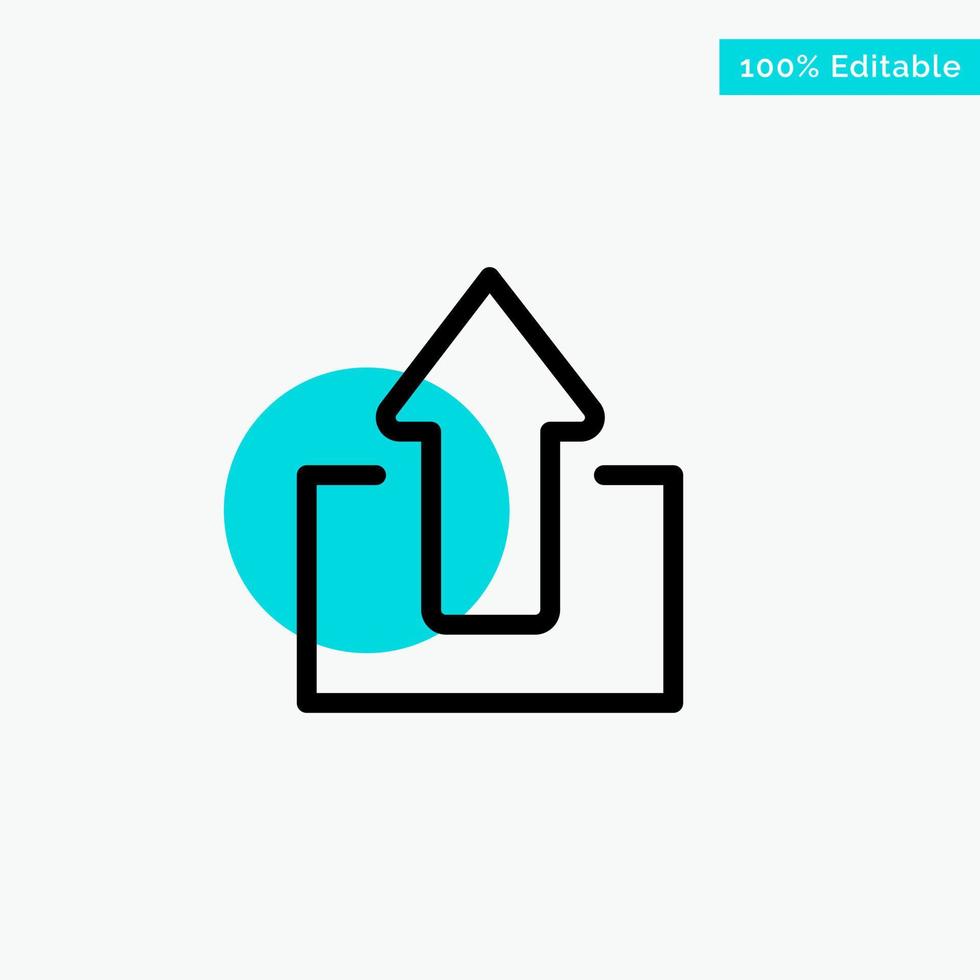 Arrow Arrows Up Upload turquoise highlight circle point Vector icon