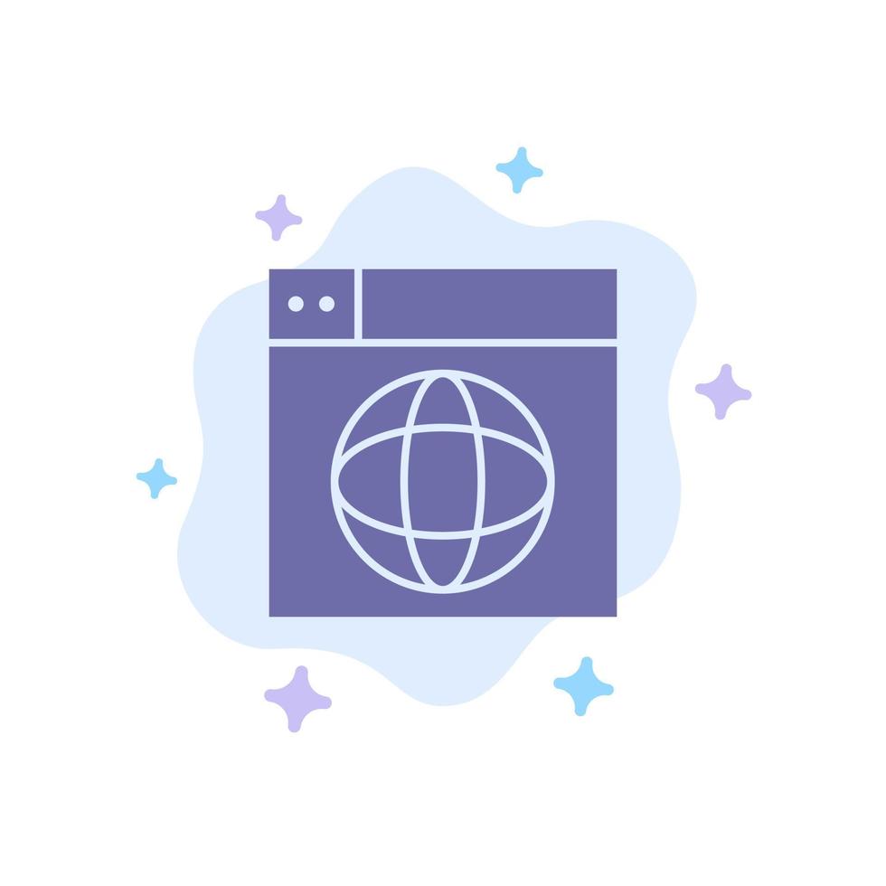 Web Design Internet globe World Blue Icon on Abstract Cloud Background vector