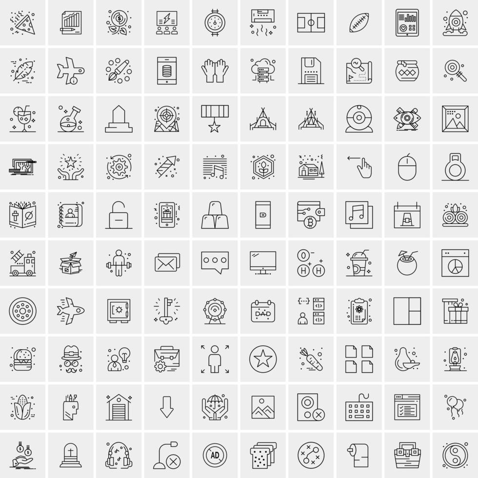 100 iconos de negocios para web y material impreso vector