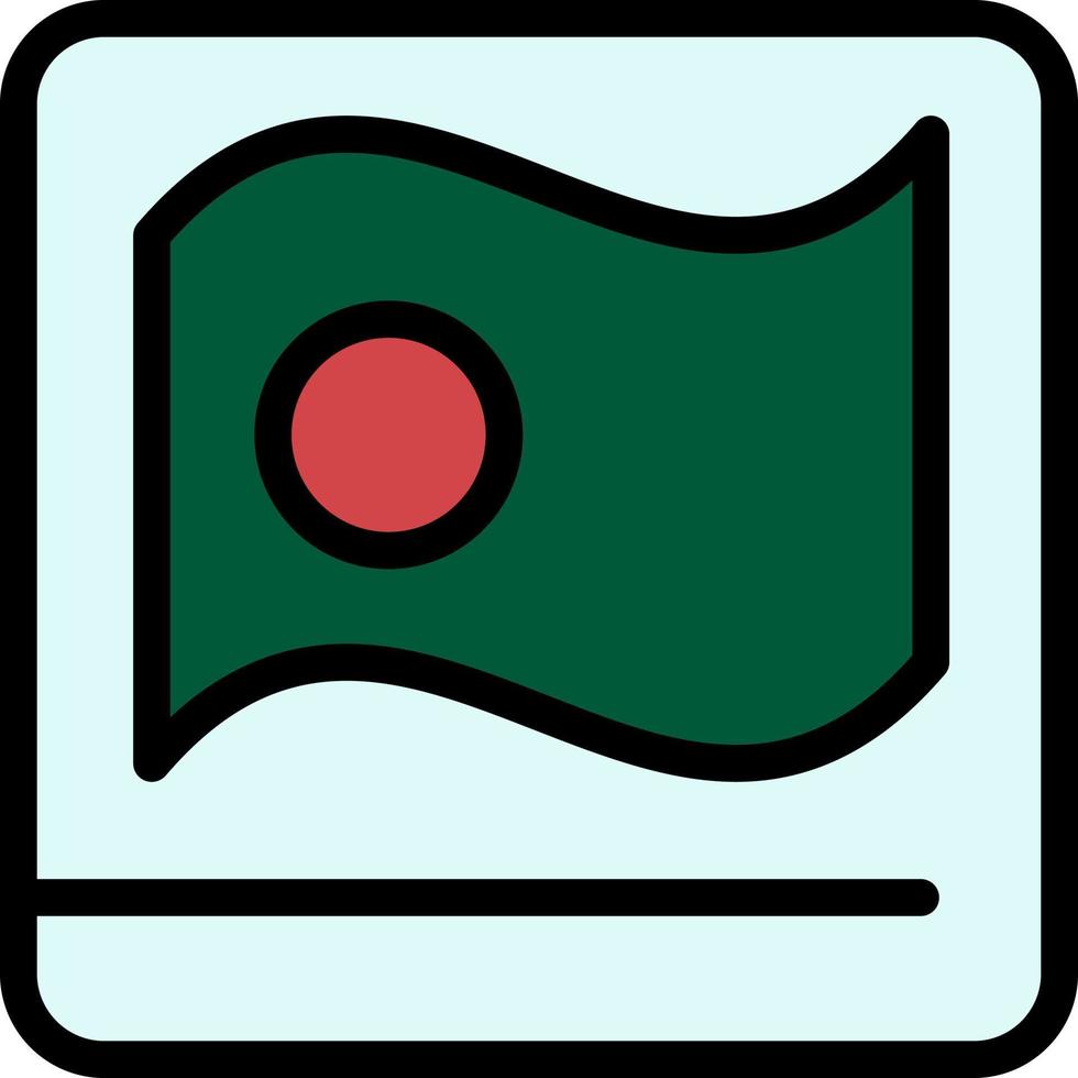 Bangladesh Flag Asian Bangla  Flat Color Icon Vector icon banner Template