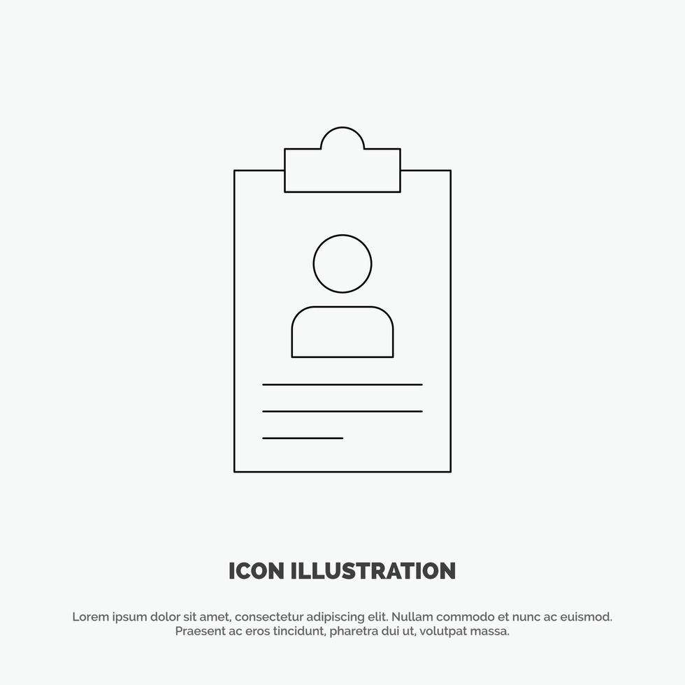 Resume Application Clipboard Curriculum Cv Line Icon Vector 19175701