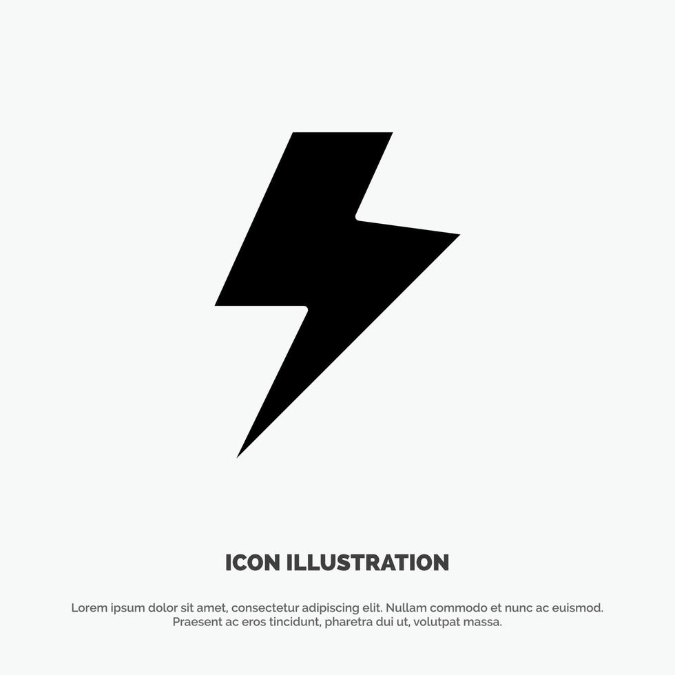 Power Charge Electric solid Glyph Icon vector