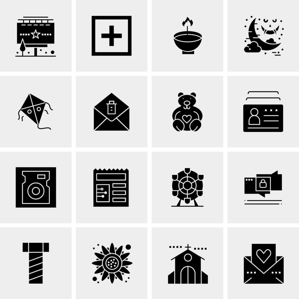 16 iconos de negocios universales vector ilustración de icono creativo para usar en proyectos relacionados con la web y dispositivos móviles