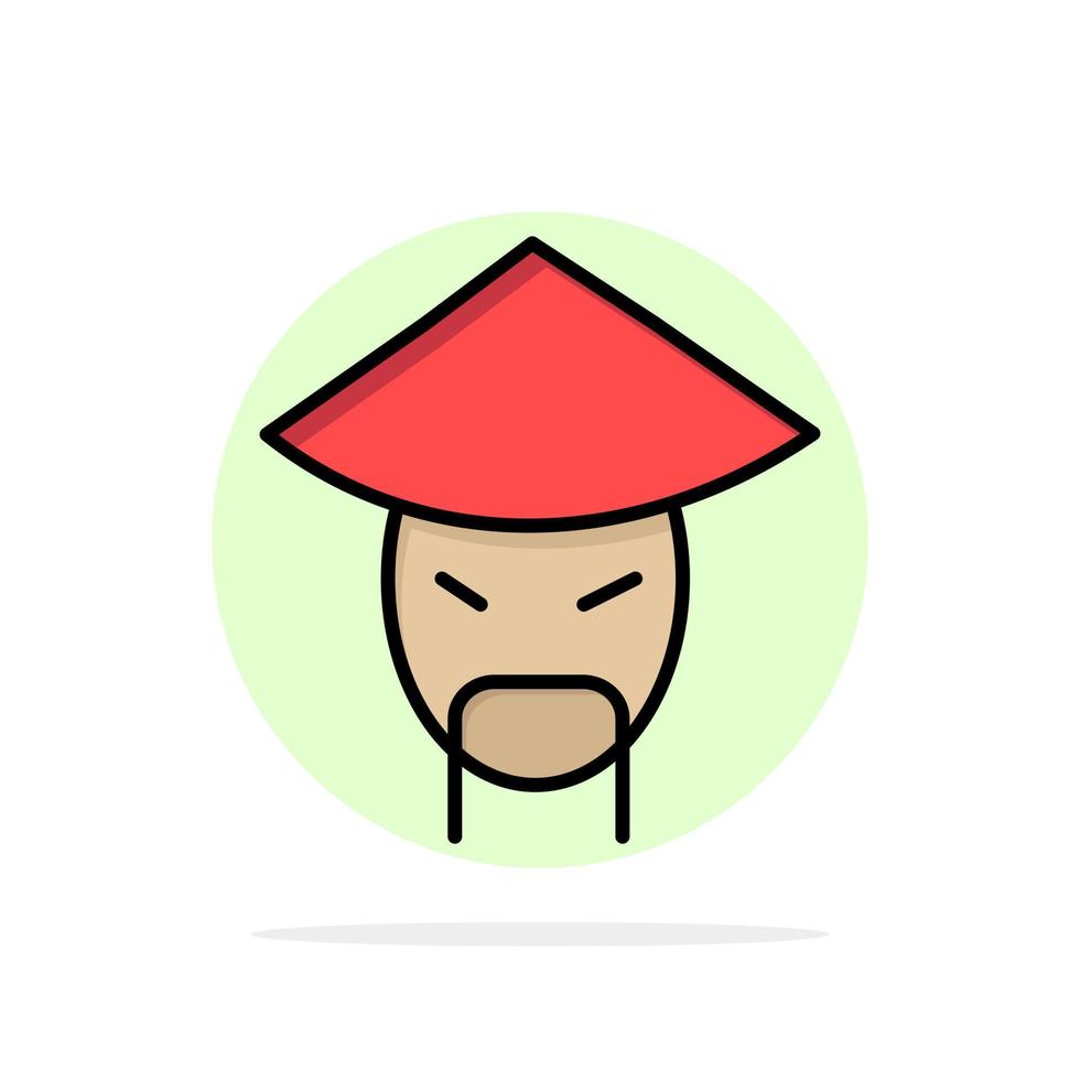Emperor China Monk Chinese Abstract Circle Background Flat color Icon vector