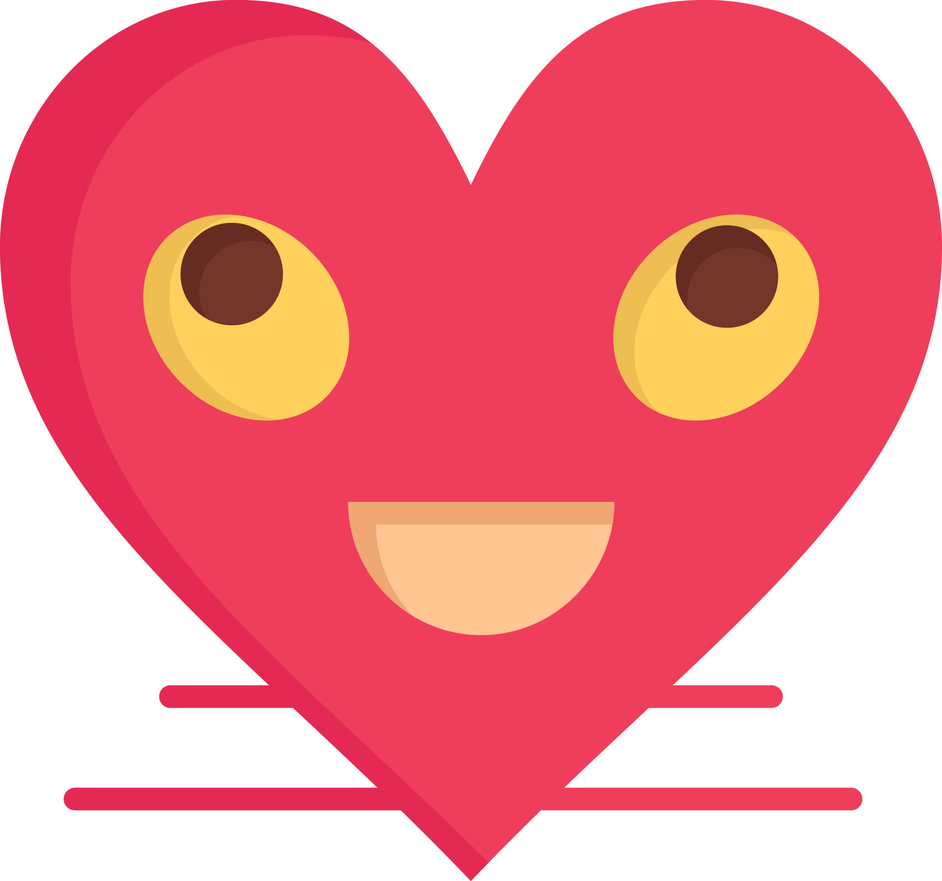 Heart Emojis Smiley Face Smile Flat Color Icon Vector icon banner