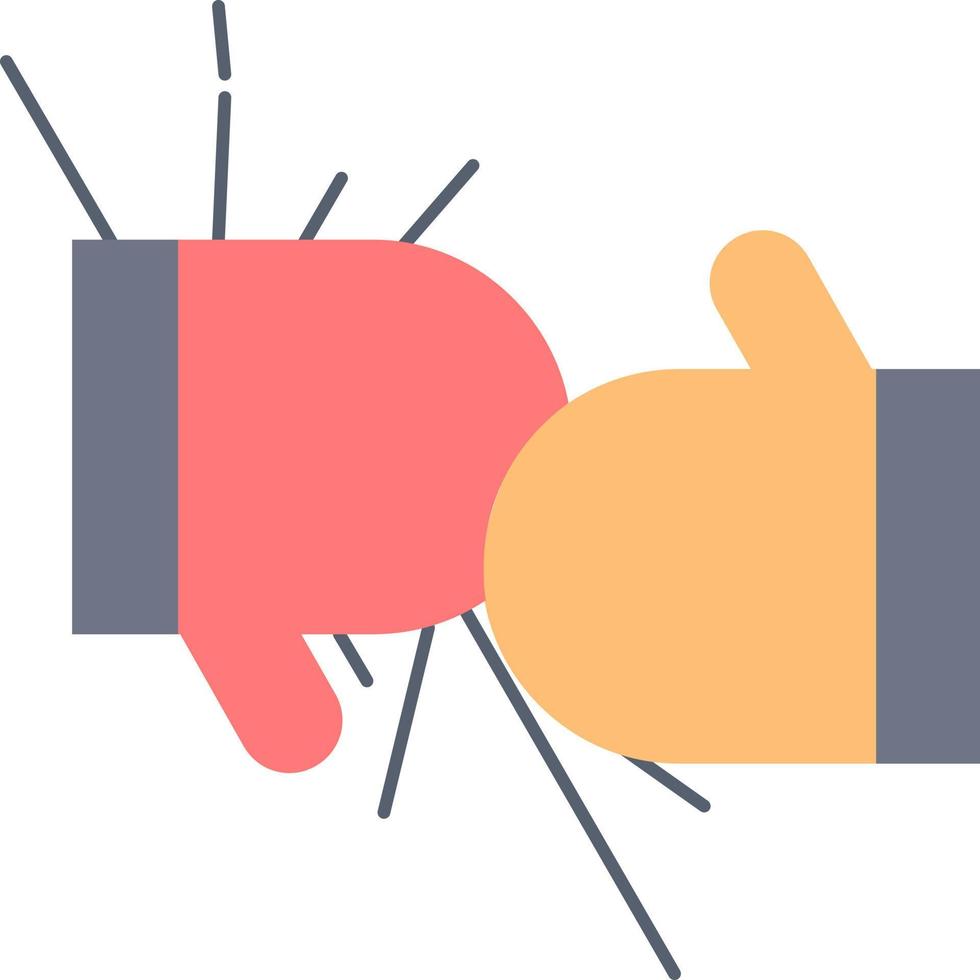 Box boxing competition fight gloves Flat Color Icon Vector