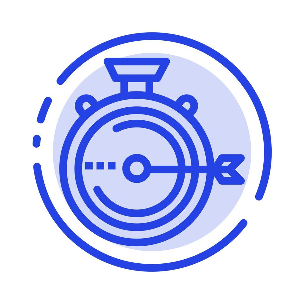 Launch Management Optimization Release Stopwatch Blue Dotted Line Line Icon vector