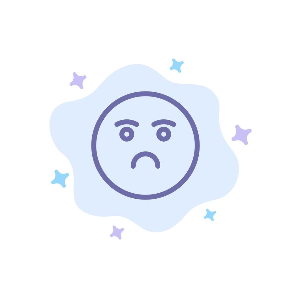 Emojis Emotion Feeling Sad Blue Icon on Abstract Cloud Background vector