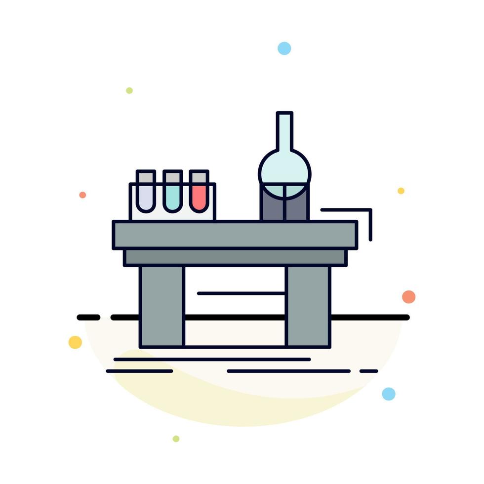 Biology chemistry lab laboratory production Flat Color Icon Vector