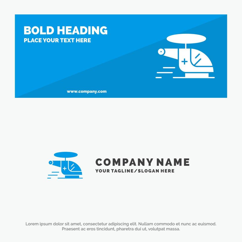 Helicopter Chopper Medical Ambulance Air SOlid Icon Website Banner and Business Logo Template vector