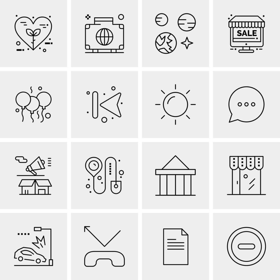 16 iconos de negocios universales vector ilustración de icono creativo para usar en proyectos relacionados con la web y dispositivos móviles