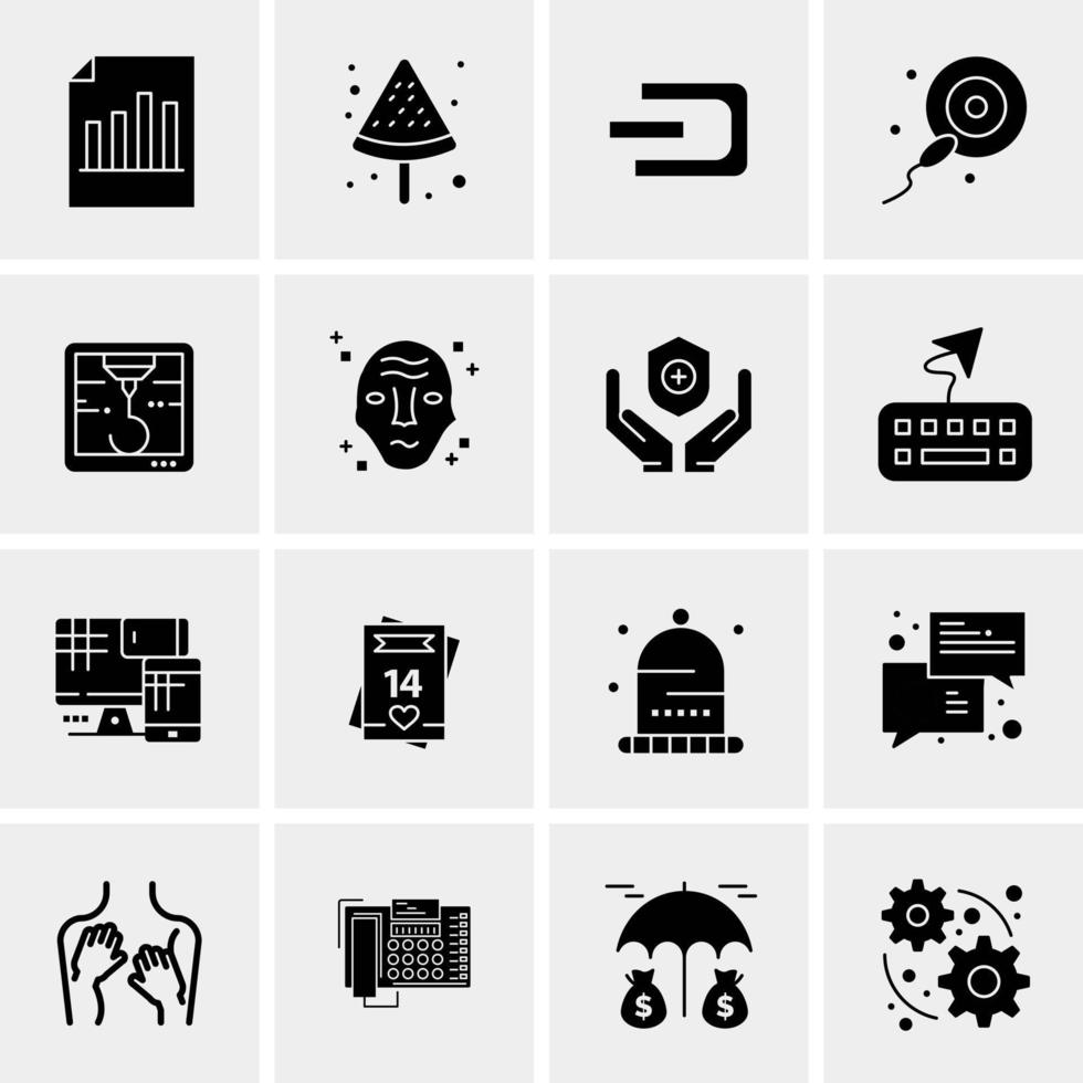 16 iconos de negocios universales vector ilustración de icono creativo para usar en proyectos relacionados con la web y dispositivos móviles