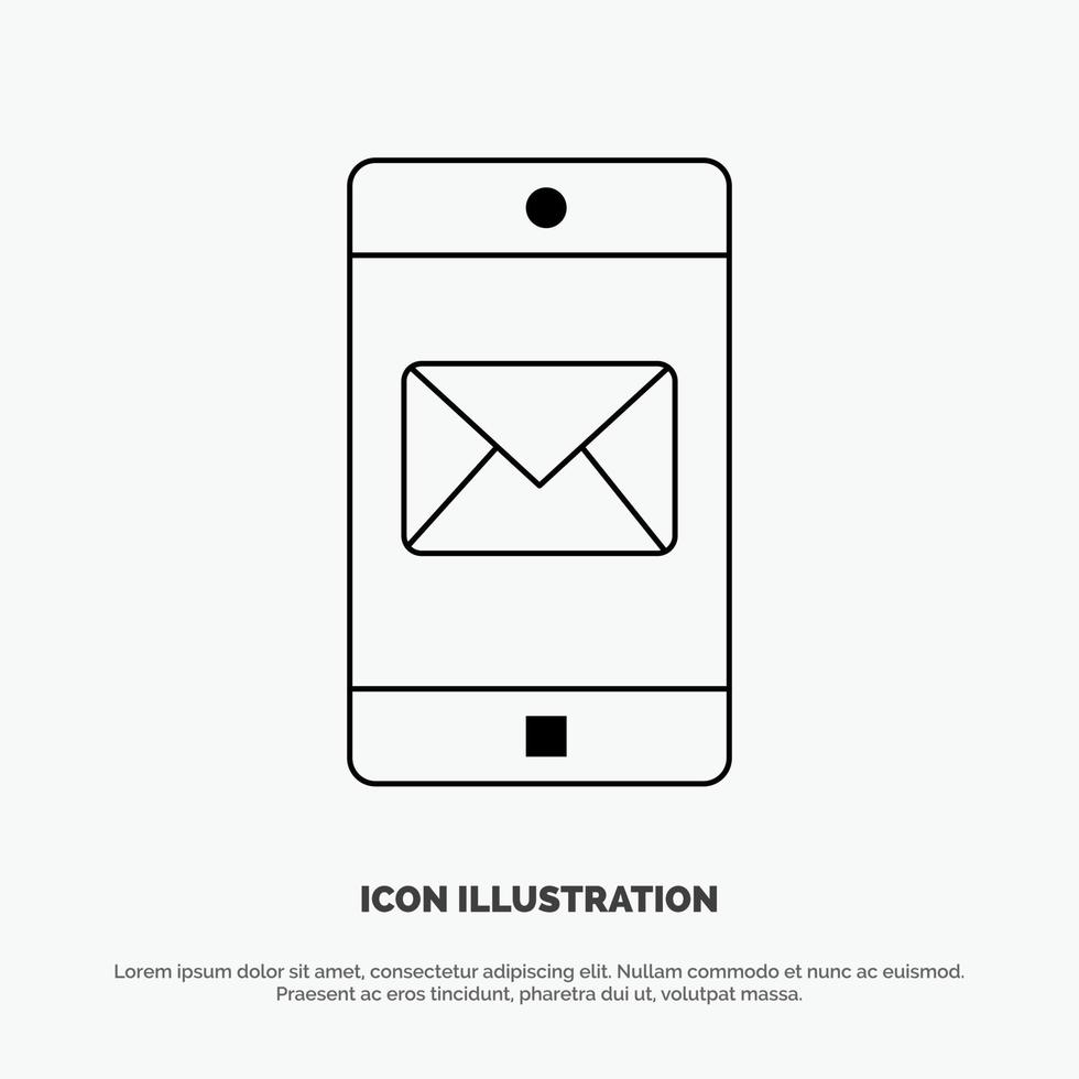 Application Mobile Mobile Application Mail Line Icon Vector
