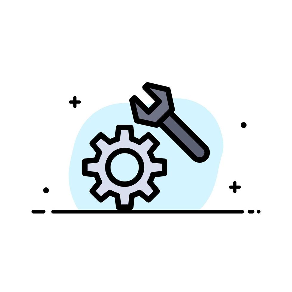 Setting Wrench Gear  Business Flat Line Filled Icon Vector Banner Template