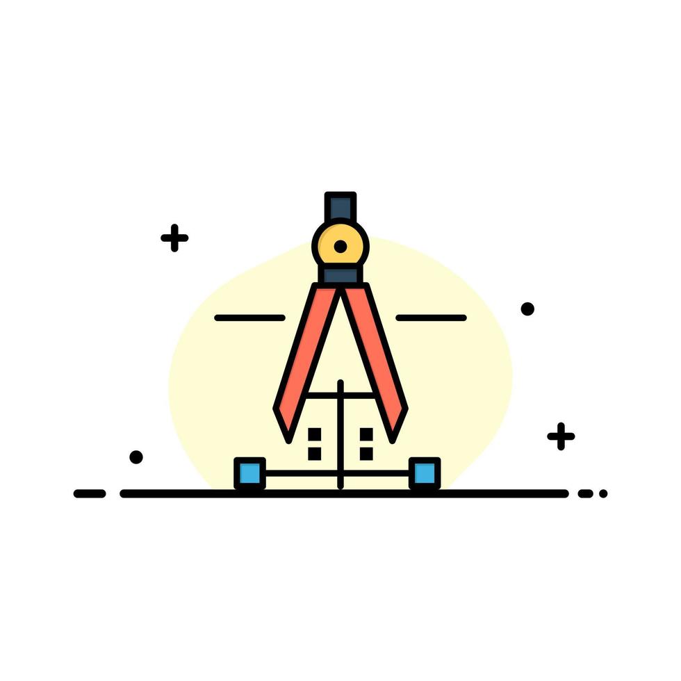 Compass Drawing Education Engineering  Business Flat Line Filled Icon Vector Banner Template