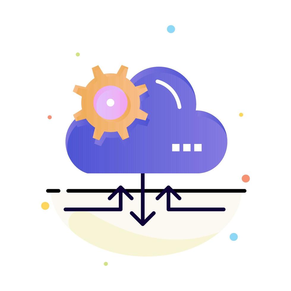 Cloud Setting Gear Arrow Abstract Flat Color Icon Template vector