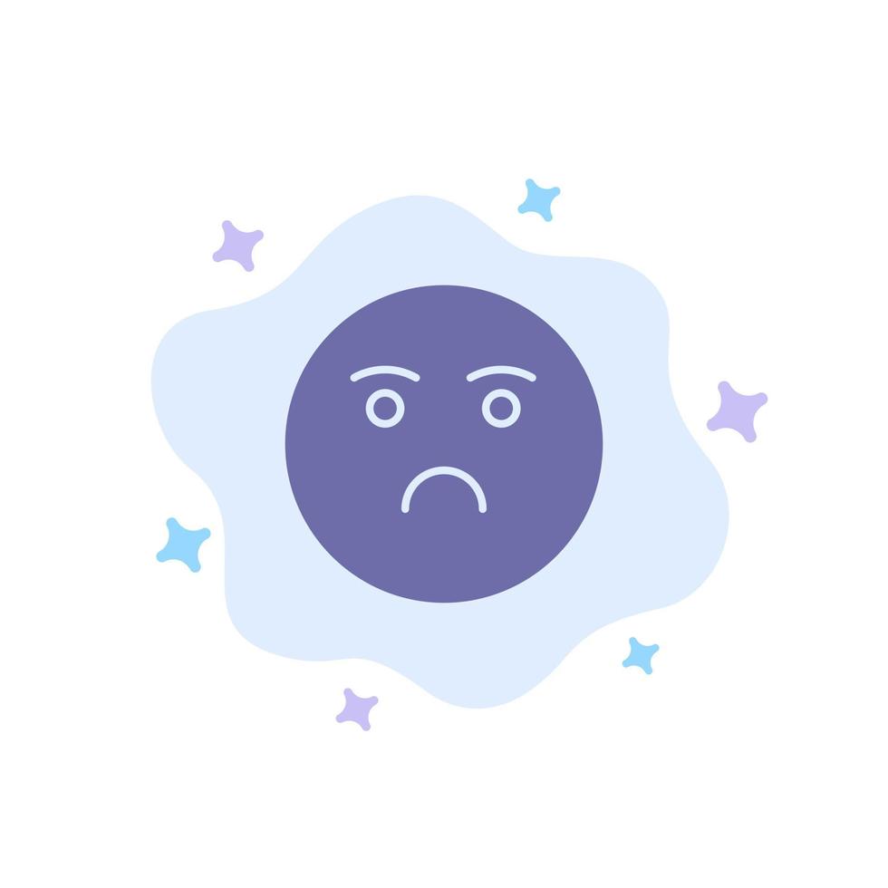 Emojis Emotion Feeling Sad Blue Icon on Abstract Cloud Background vector