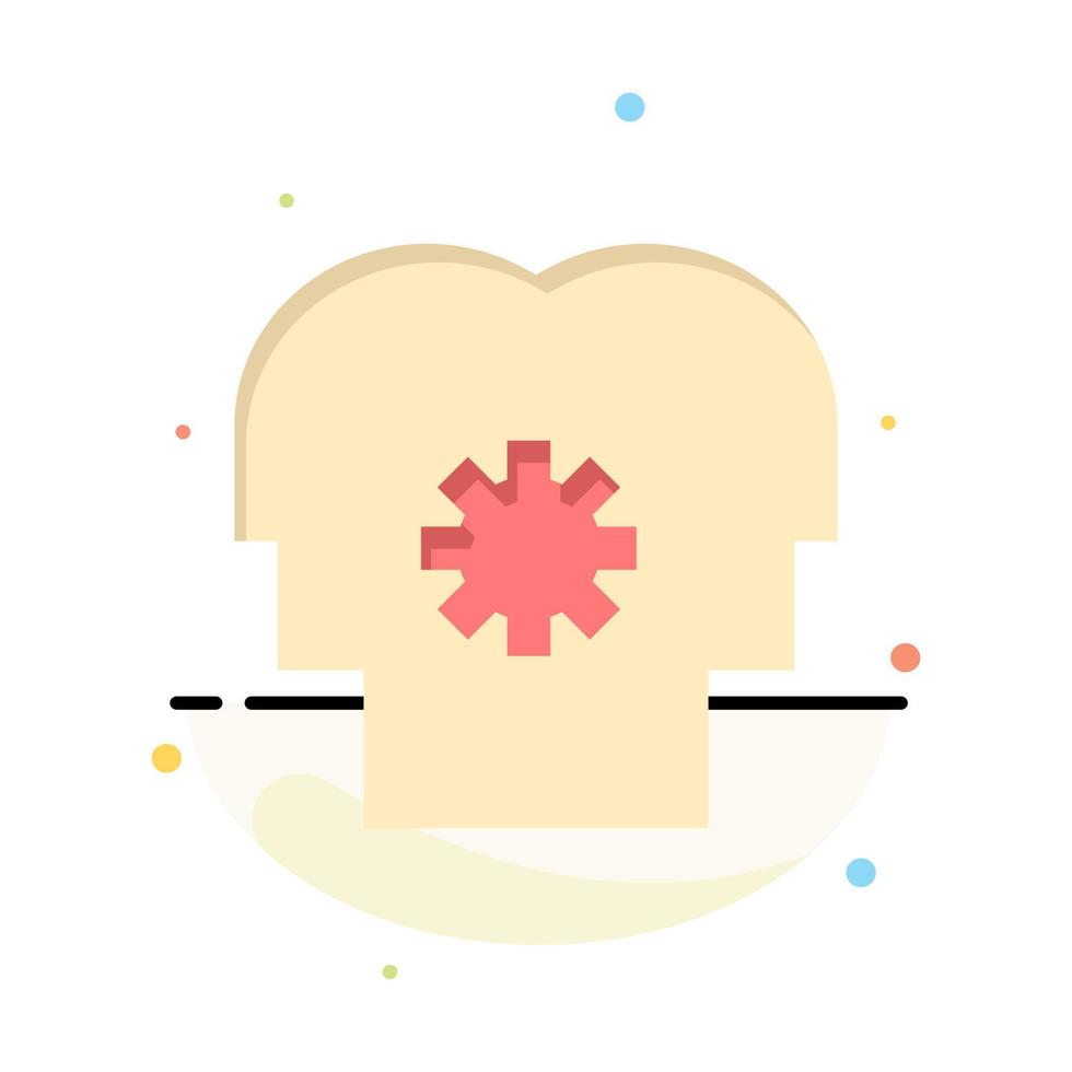 Brain Control Mind Setting Abstract Flat Color Icon Template vector