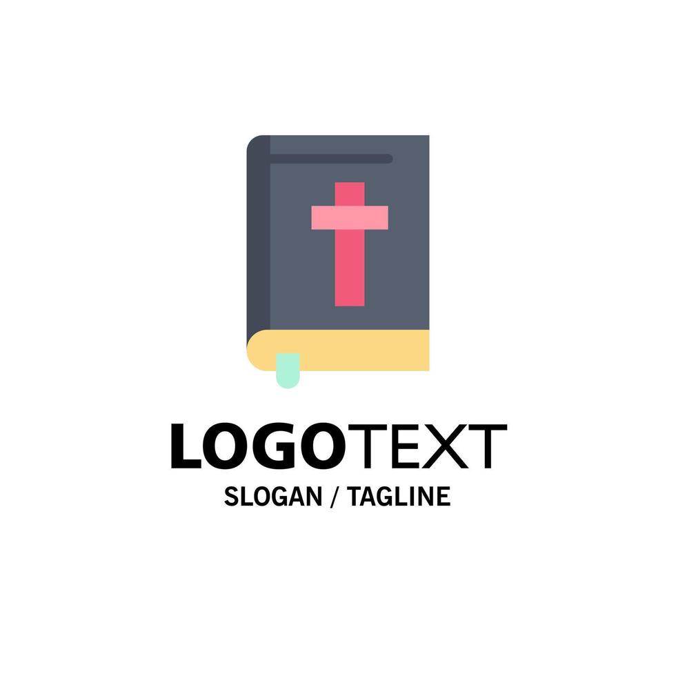 biblia libro pascua religión empresa logotipo plantilla color plano vector