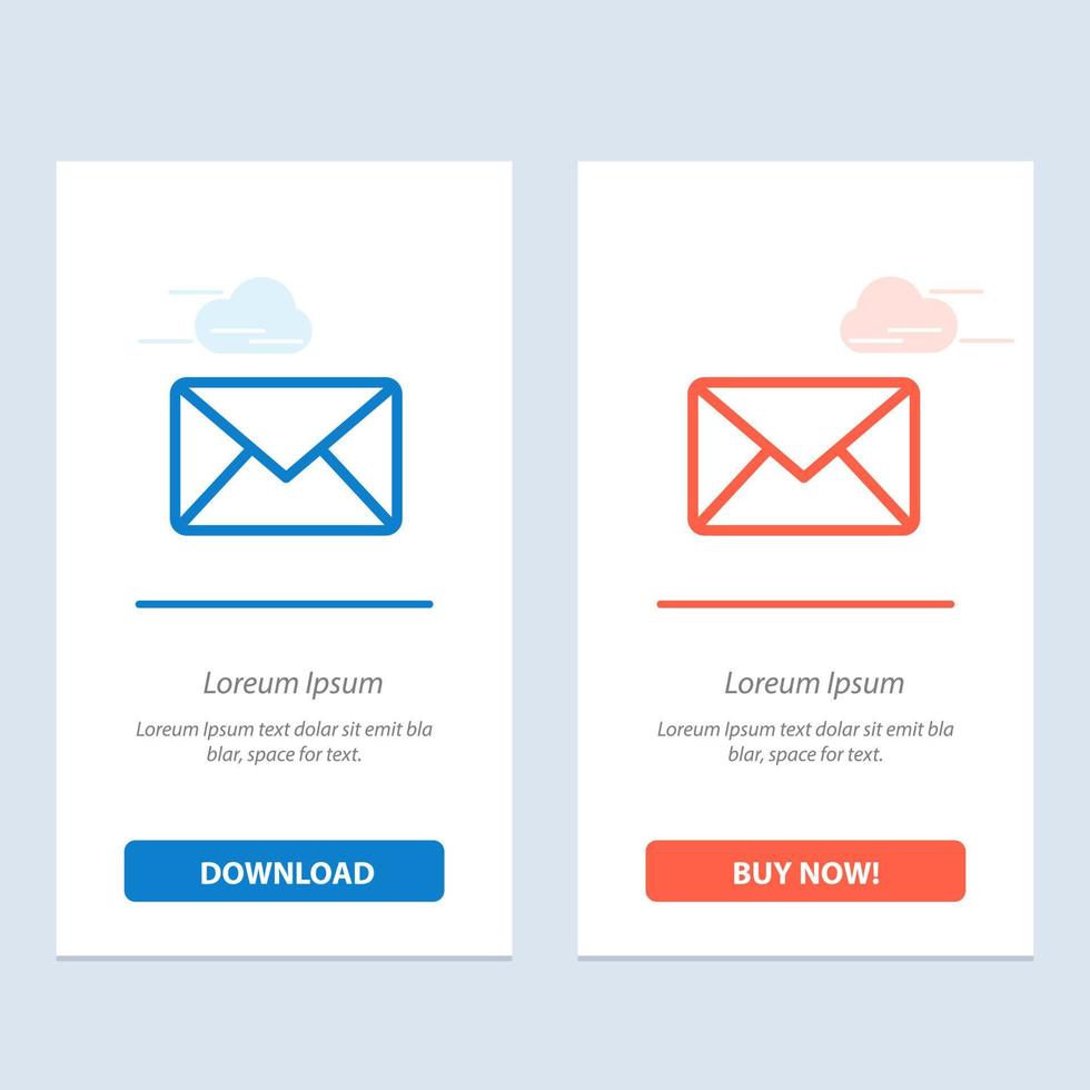 Email Mail Message Sms  Blue and Red Download and Buy Now web Widget Card Template vector