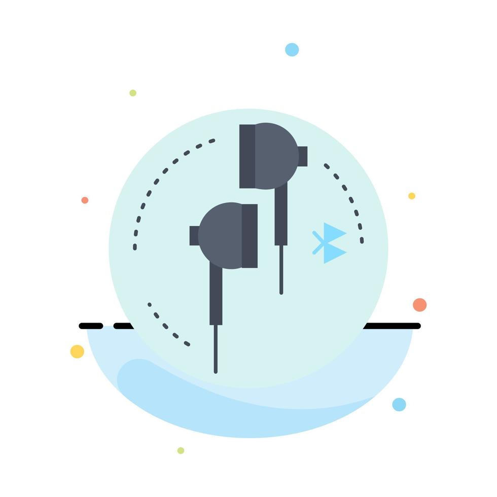 Headphone ear phone bluetooth music Flat Color Icon Vector