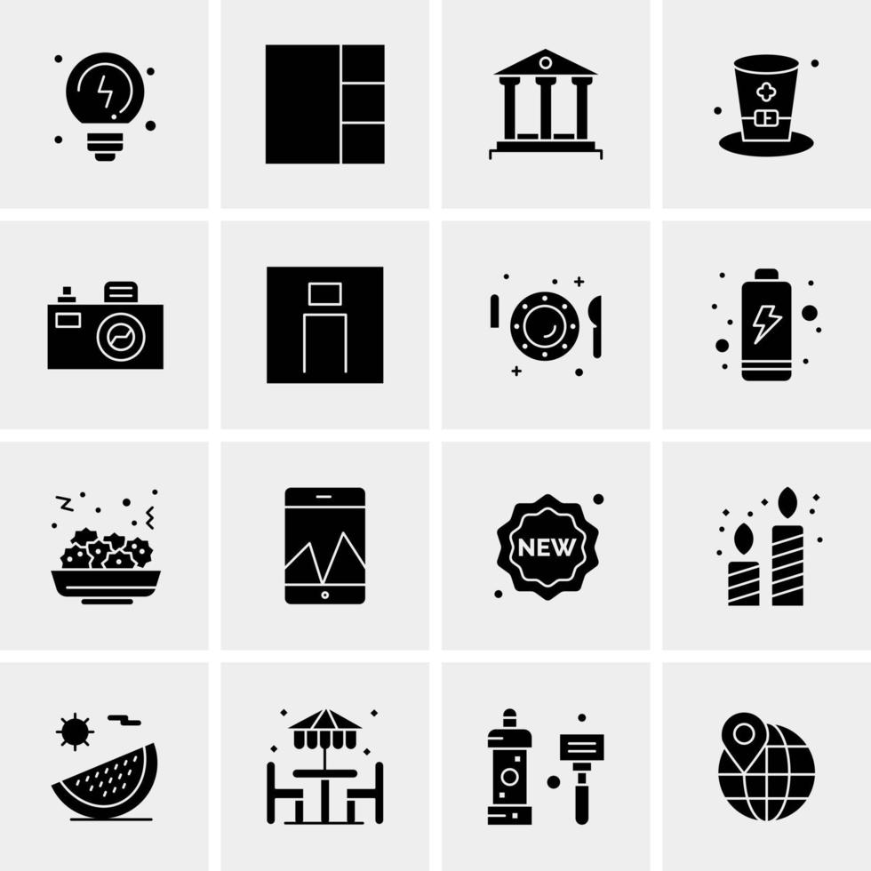 16 iconos de negocios universales vector ilustración de icono creativo para usar en proyectos relacionados con la web y dispositivos móviles