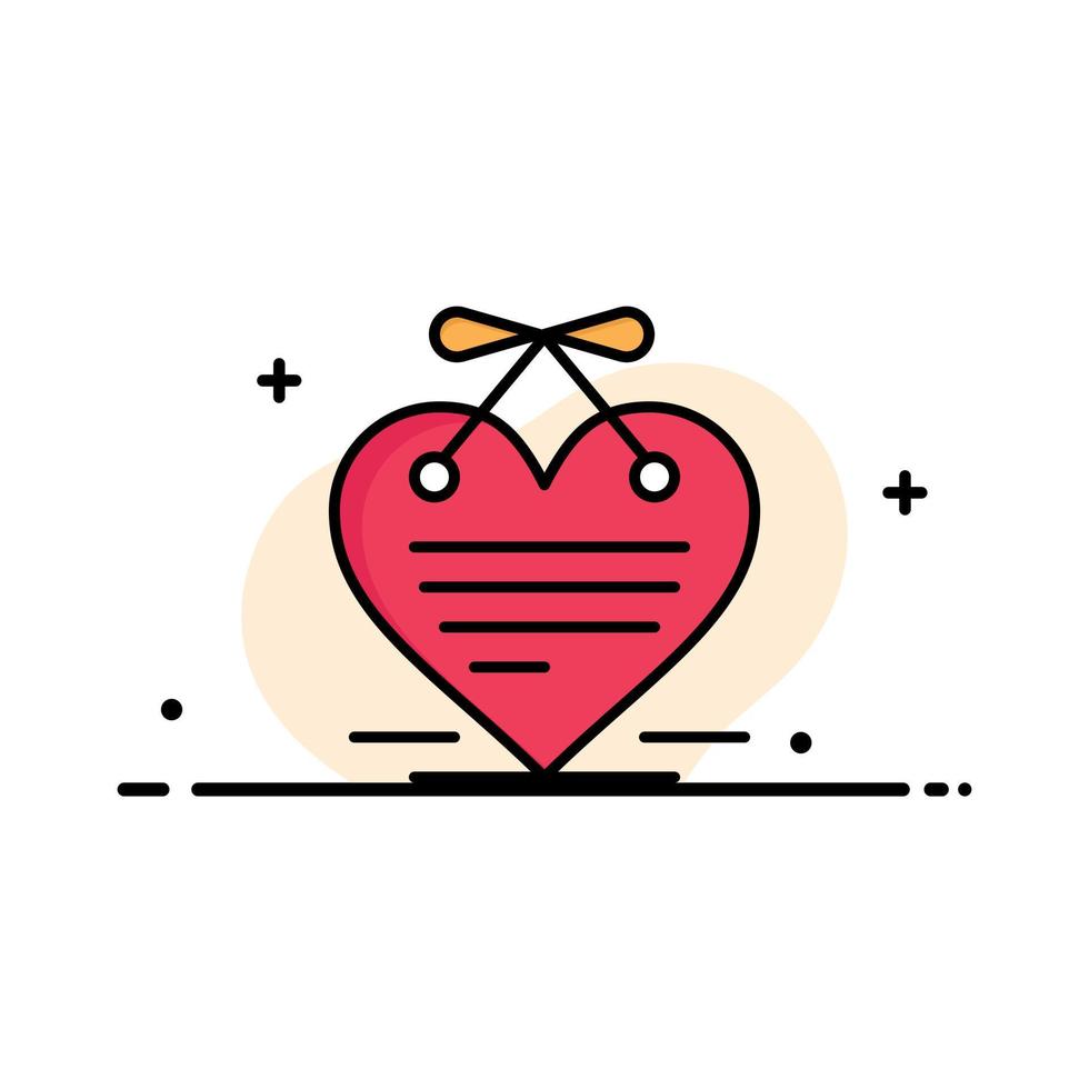 Heart Hanging Heart Calendar Love Letter Business Logo Template Flat Color vector
