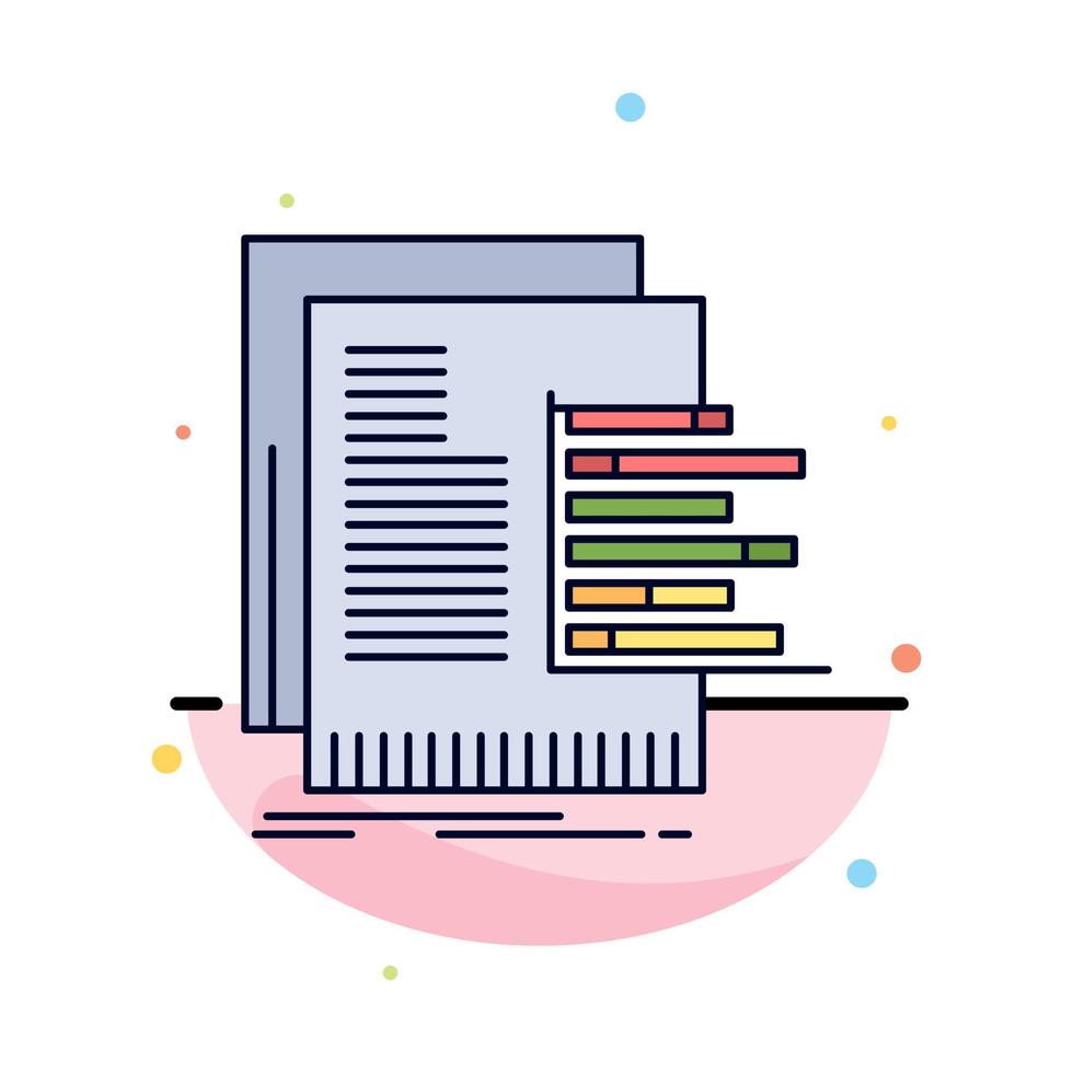 chart data graph reports valuation Flat Color Icon Vector