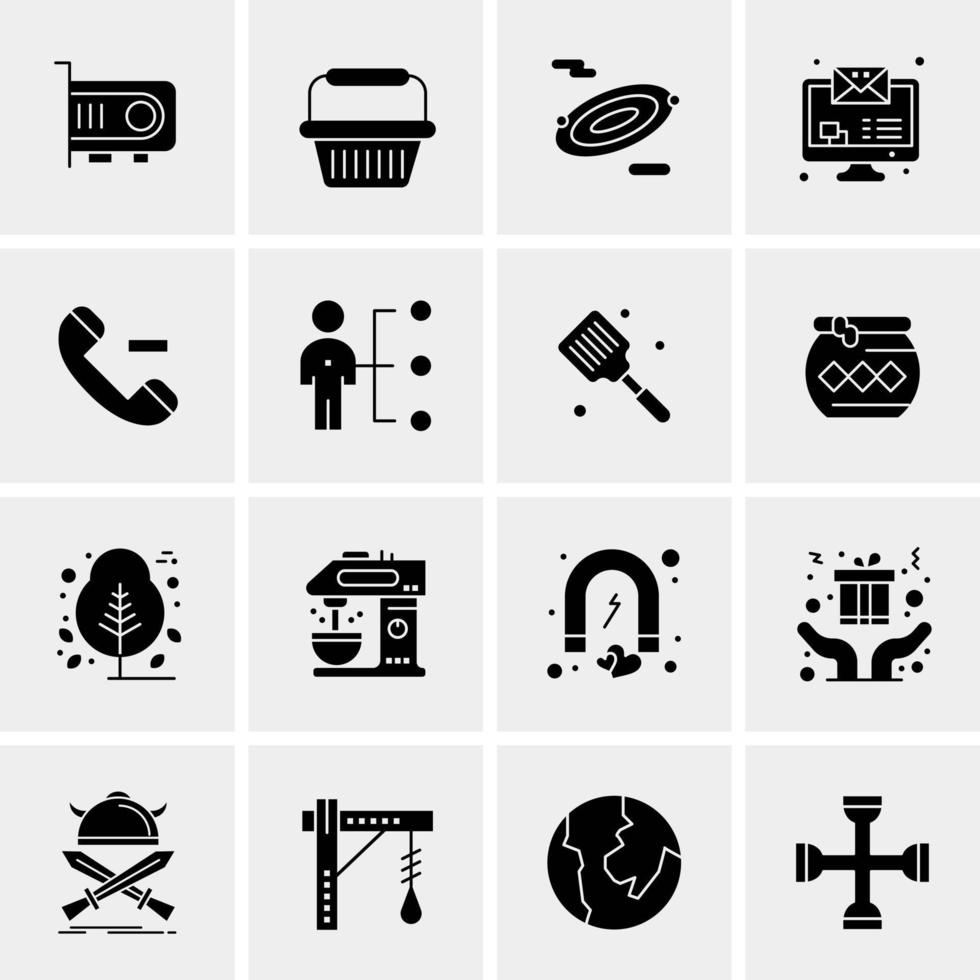 16 iconos de negocios universales vector ilustración de icono creativo para usar en proyectos relacionados con la web y dispositivos móviles