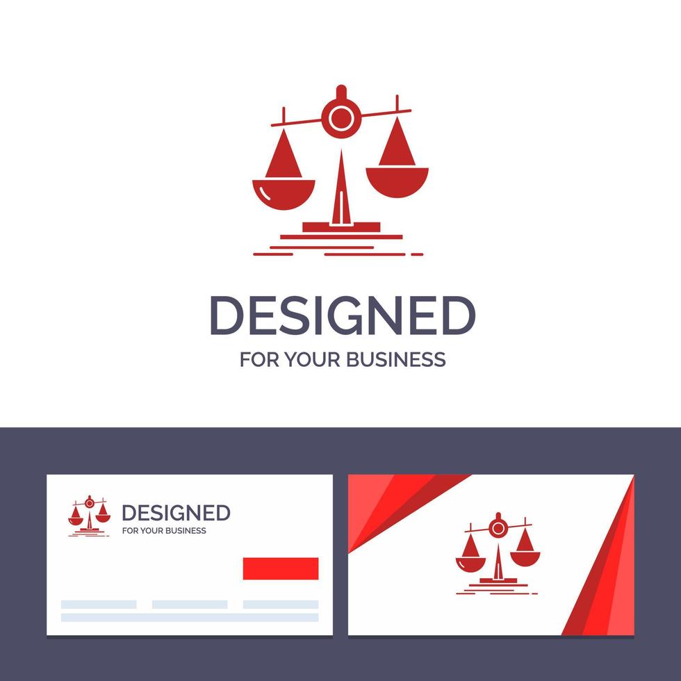 Creative Business Card and Logo template Balance Law Loss Profit Vector