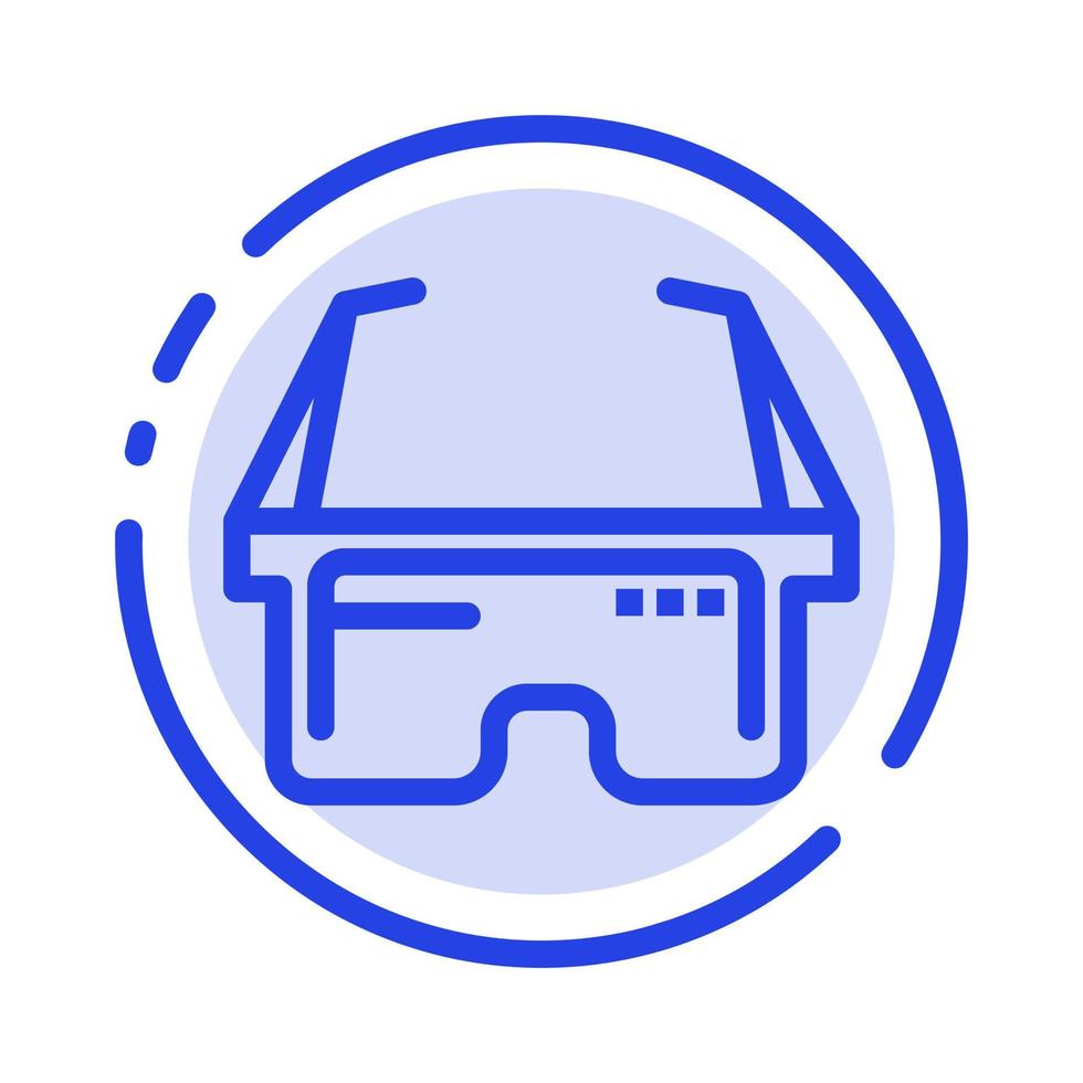 Virtual Glasses Medical Eye Blue Dotted Line Line Icon vector