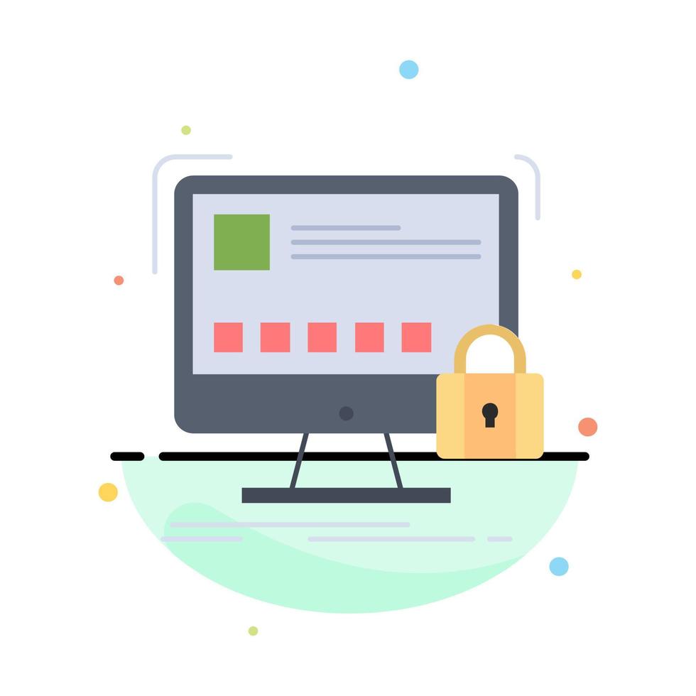 protect protection lock safety secure Flat Color Icon Vector