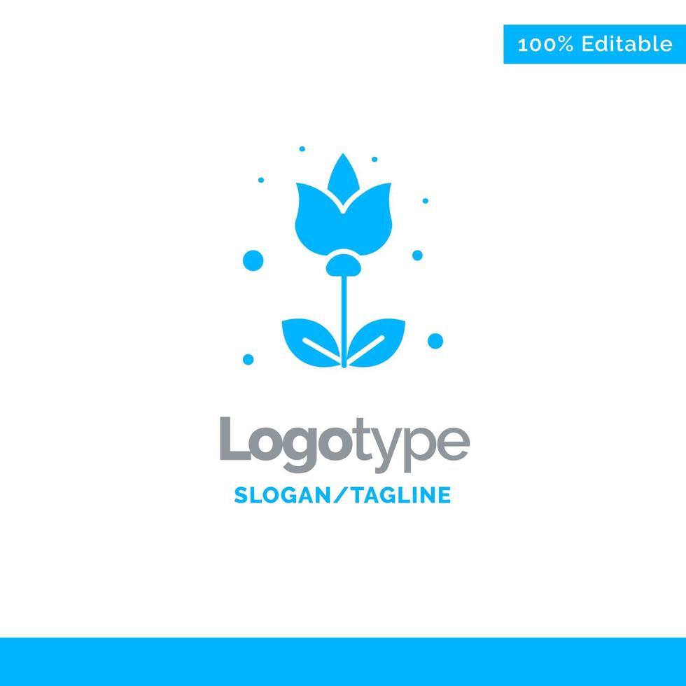 Flower Flora Floral Flower Blue Solid Logo Template Place for Tagline vector