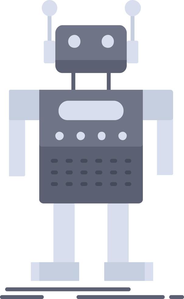robot Android artificial bot technology Flat Color Icon Vector