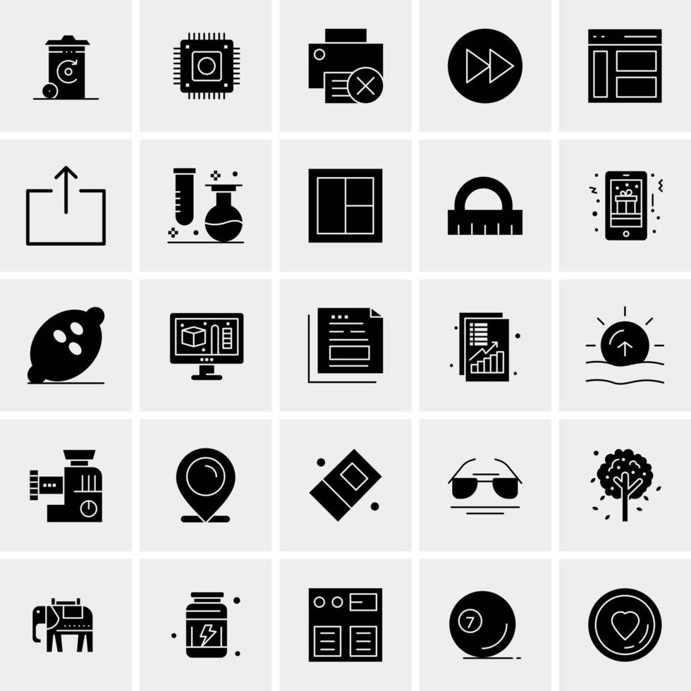 25 iconos de negocios universales vector ilustración de icono creativo para usar en proyectos relacionados con la web y dispositivos móviles