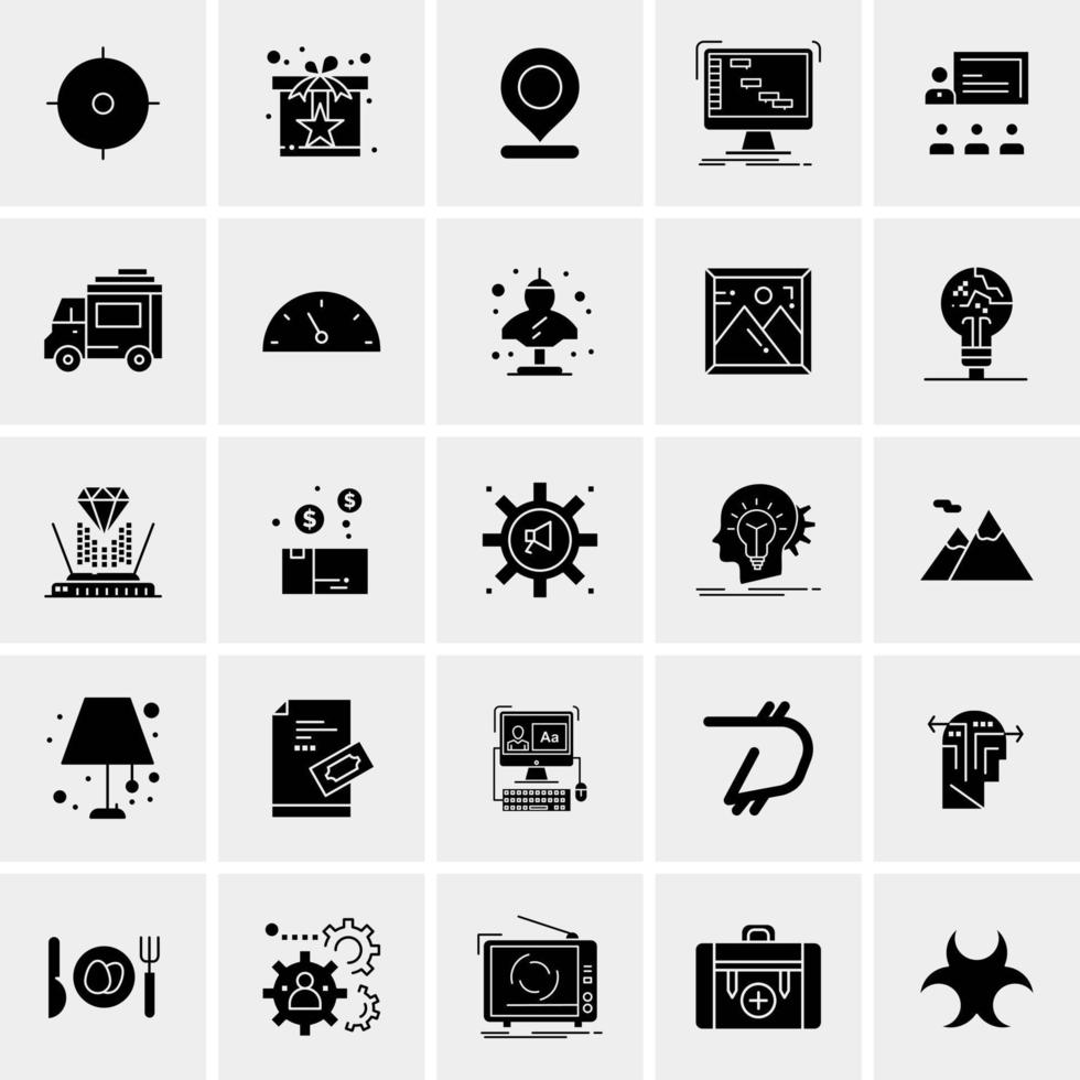 25 iconos de negocios universales vector ilustración de icono creativo para usar en proyectos relacionados con la web y dispositivos móviles