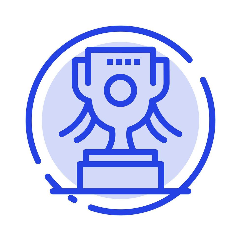 Award Cup Ireland Blue Dotted Line Line Icon vector