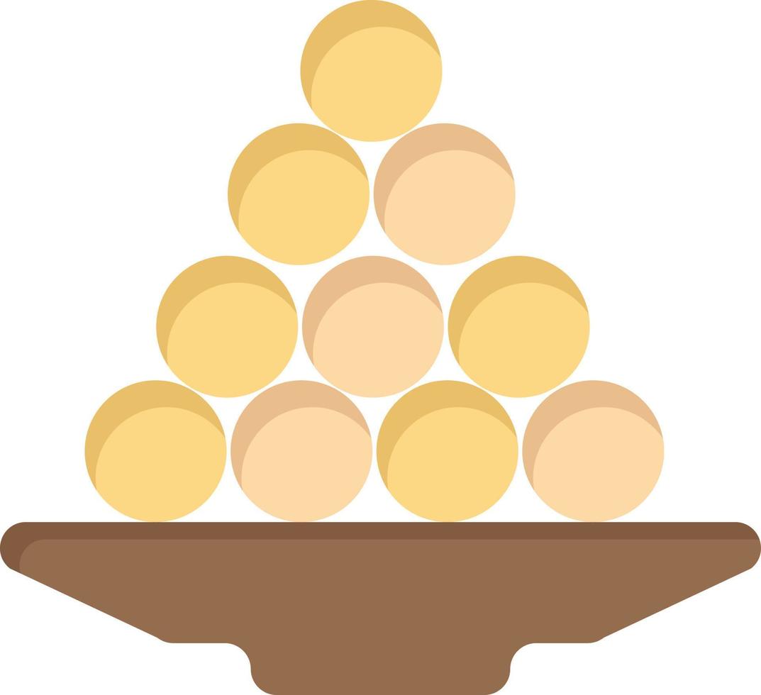 Bowl Delicacy Dessert Indian Laddu Sweet Treat  Flat Color Icon Vector icon banner Template