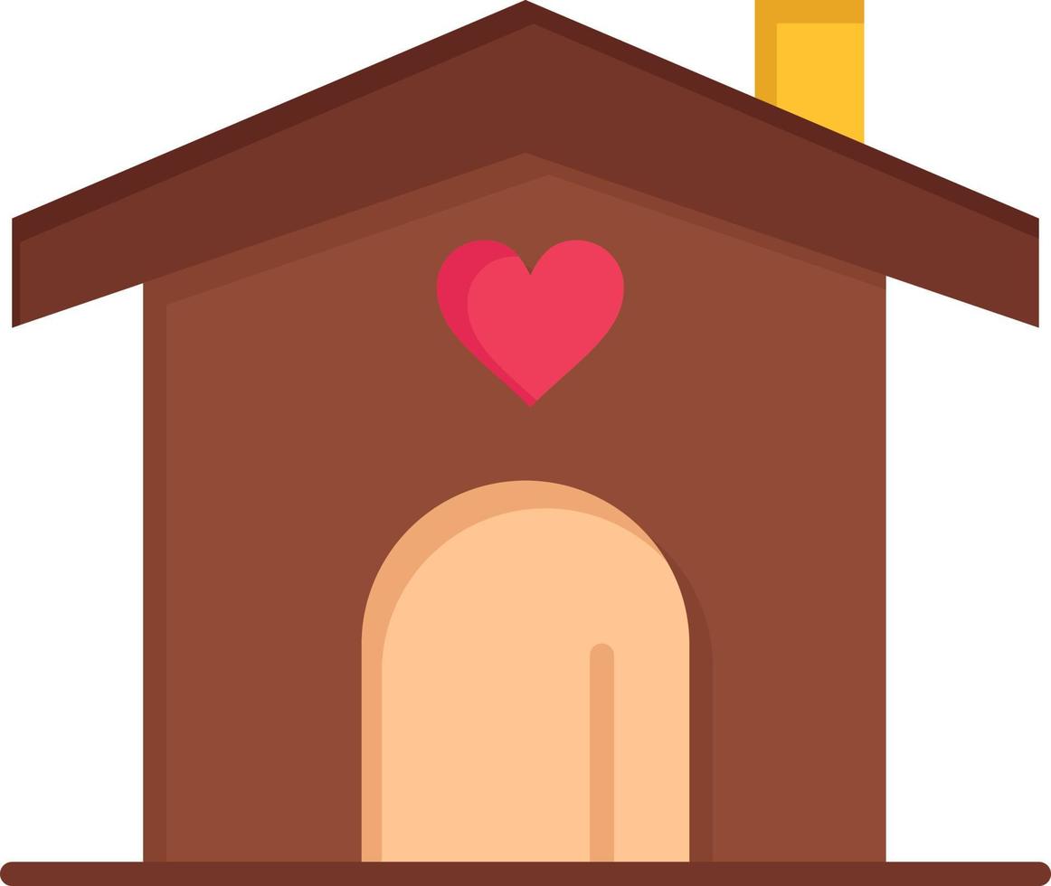 Home Love Heart Wedding  Flat Color Icon Vector icon banner Template