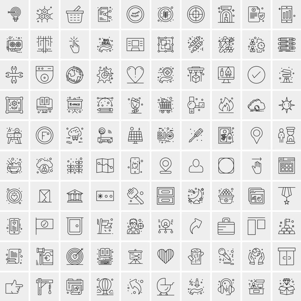 100 iconos de negocios para web y material impreso vector
