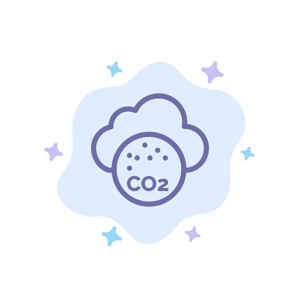 Air Carbone Dioxide Co2 Pollution Blue Icon on Abstract Cloud Background vector