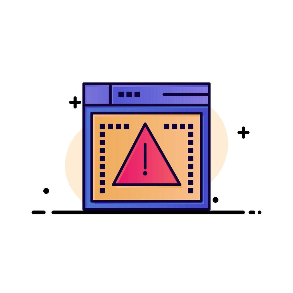 Computing Coding Error Business Flat Line Filled Icon Vector Banner ...