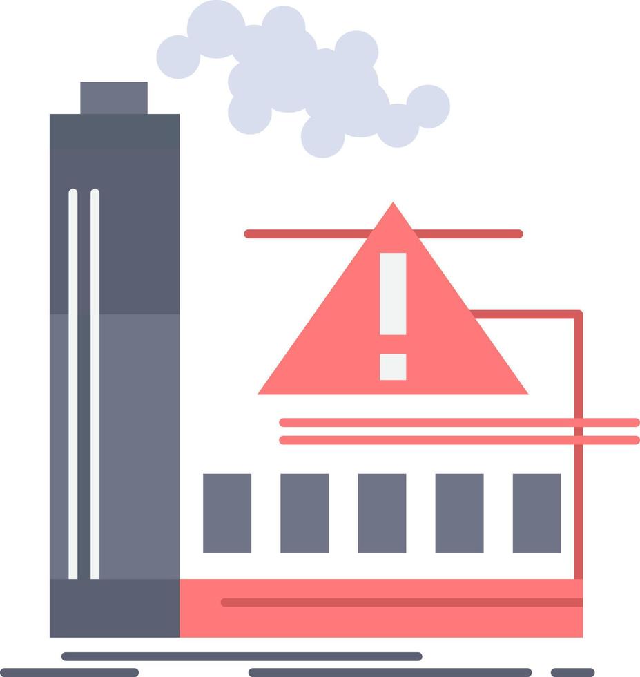 pollution Factory Air Alert industry Flat Color Icon Vector