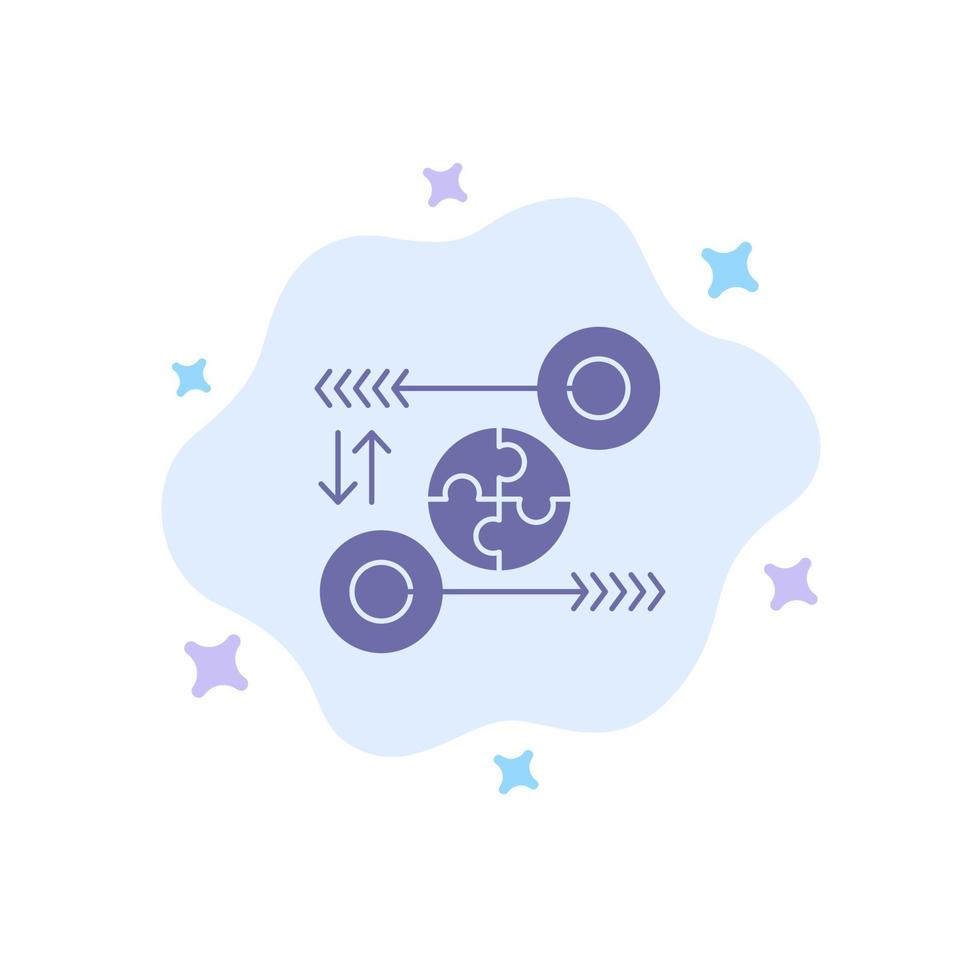 Puzzle Business Idea Marketing Pertinent Blue Icon on Abstract Cloud Background vector