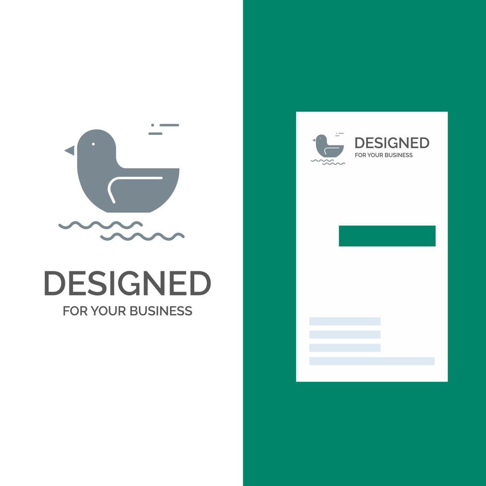 Duck River Canada Grey Logo Design and Business Card Template vector